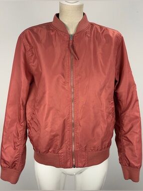 GAP Streetwear Bomber Jacket - Mauve / Dusty Rose Satin - Size Small